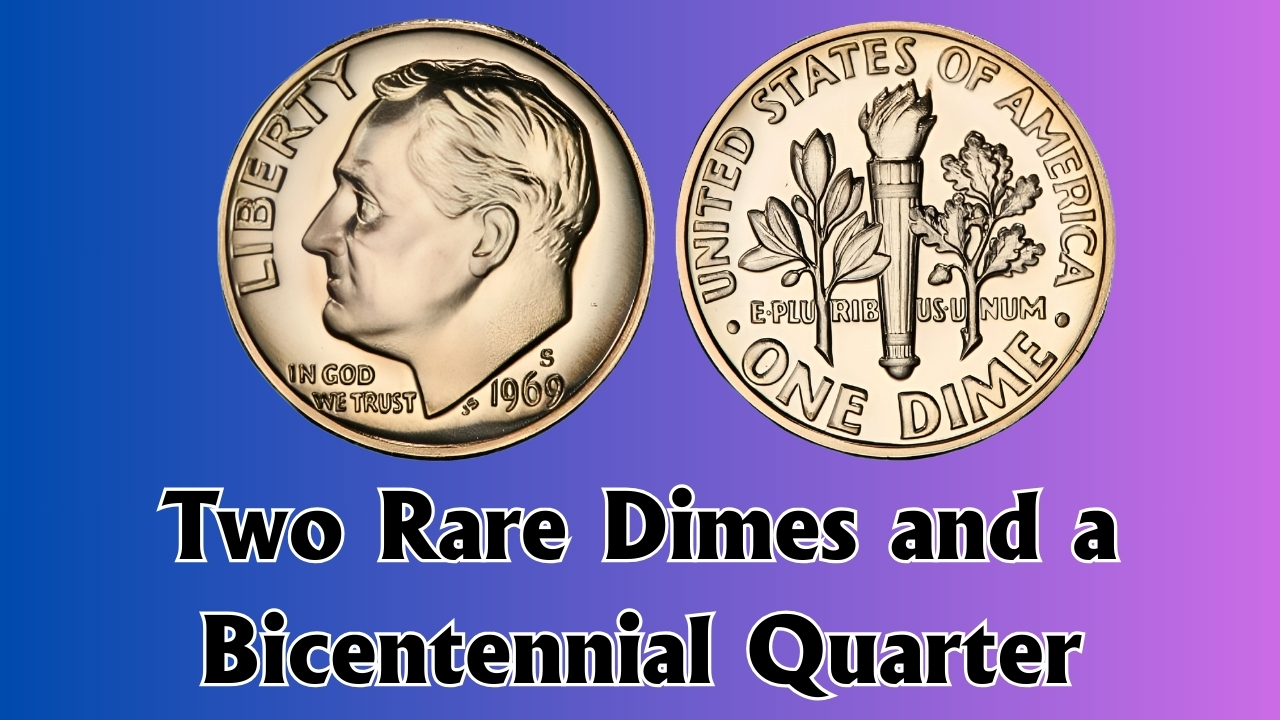 Two Rare Dimes and a Bicentennial Quarter